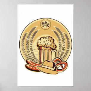 Beer Oktoberfest Label  Grafisch Poster