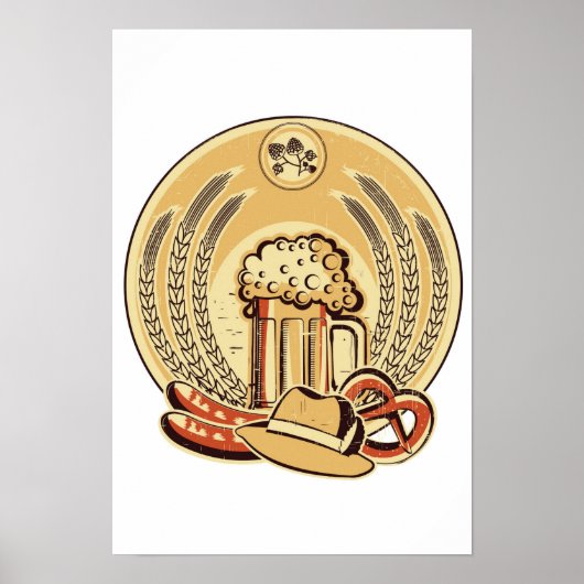 Beer Oktoberfest Label  Grafisch Poster (Voorkant)