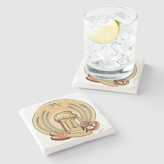 Beer Oktoberfest Label  Grafisch Stenen Onderzetter (Zijkant)