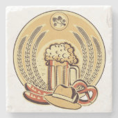 Beer Oktoberfest Label  Grafisch Stenen Onderzetter (Voorkant)
