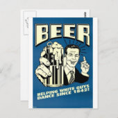 Beer om blanke mannen te helpen dansen briefkaart (Voorkant / Achterkant)