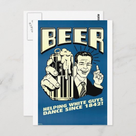 Beer om blanke mannen te helpen dansen briefkaart (Voorkant / Achterkant)