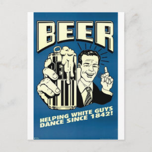 Beer om blanke mannen te helpen dansen briefkaart