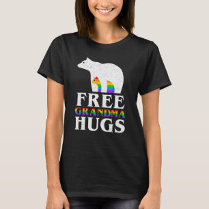 Beer oma gratis oma knuffels regenboog vlag lgbt g t-shirt