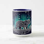 Beer onder Aurora Lights Mok (Midden)