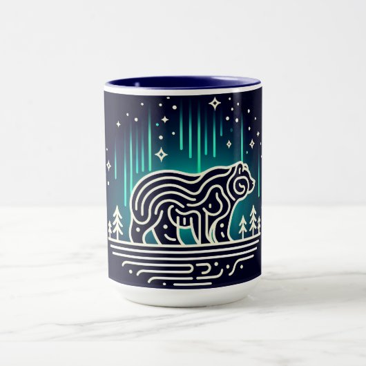 Beer onder het aurora licht mok (Midden)
