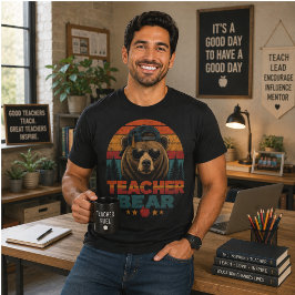 Beer Onderwijzer Retro Zonsondergang Coole Beer Af Tri-Blend Shirt