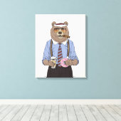 Beer ontbijt canvas afdruk (Insitu (Houten vloer))