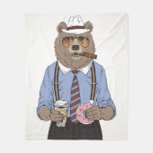 Beer ontbijt fleece deken (Voorkant)