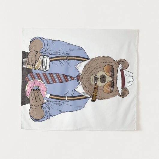 Beer ontbijt wandkleed (Voorkant (horizontaal))