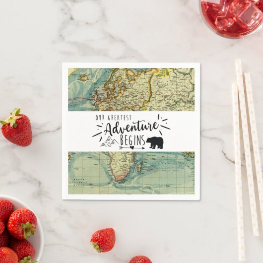 Beer Onze Grootste Avontuur Zwart-wit pijl Servet (Insitu)