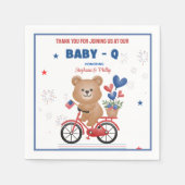 Beer op de fiets 4 juli Baby shower Servet (Voorkant)