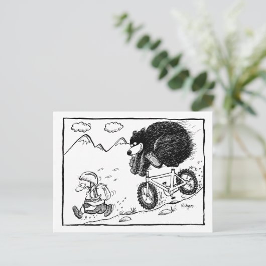 beer op de fiets briefkaart (Staand voorkant)