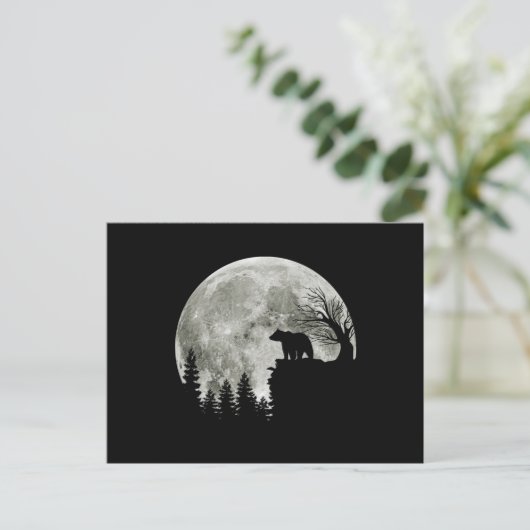 beer op de maan halloween briefkaart (Staand voorkant)