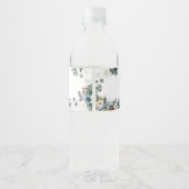 Beer op de weg Flower Winter Teddy Bear Waterfles Etiket (Achterkant)