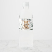 Beer op de weg Flower Winter Teddy Bear Waterfles Etiket (Voorkant)