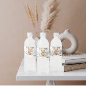 Beer op de weg Flower Winter Teddy Bear Waterfles Etiket