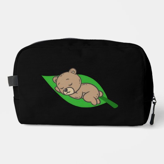 Beer op een blad toilettasje (Voorkant)