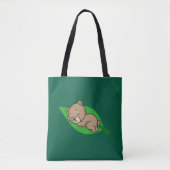 Beer op een bladententas tote bag (Voorkant)