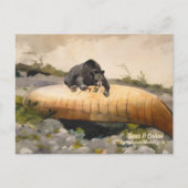 Beer op een Canoe 1895-Vintage Briefkaart (Voorkant)