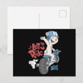 Beer op een motorfiets briefkaart (Voorkant / Achterkant)
