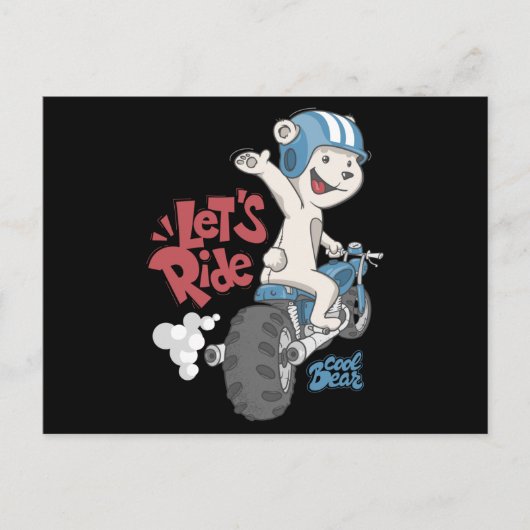 Beer op een motorfiets briefkaart (Voorkant)