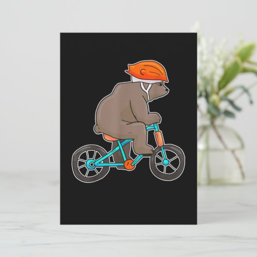 beer op fietsenfietsen beer bedankkaart (Staand voorkant)