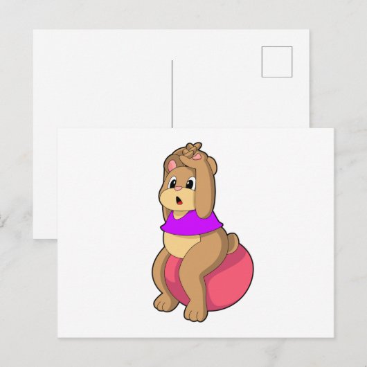 Beer op Fitness met Gymbal.PNG Briefkaart (Voorkant / Achterkant)