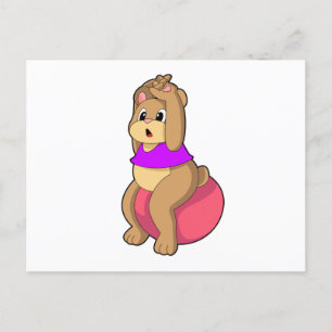 Beer op Fitness met Oefenbal.PNG Briefkaart