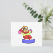 Beer op het snowboarden met snowboard briefkaart (Staand voorkant)