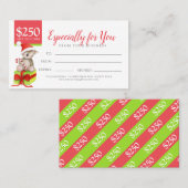 Beer op kerstcadeau $250 cadeaubon kortingskaartje (Voorkant / Achterkant)