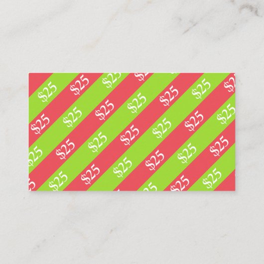 Beer op kerstcadeau $ 25 cadeaubon kortingskaartje (Achterkant)