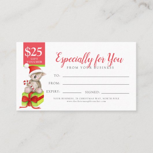 Beer op kerstcadeau $ 25 cadeaubon kortingskaartje (Voorkant)