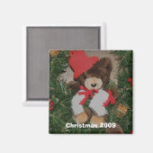 Beer op krans Kerstmagneet Magneet (Voorkant / Achterkant)