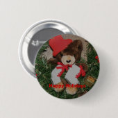 Beer op krans Kerstvakantie Button Pin (Voorkant /achterkant)