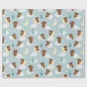 Beer op Moon Baby Boy Wrapping Paper Cadeaupapier (Vlak)