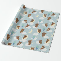 Beer op Moon Baby Boy Wrapping Paper