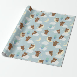Beer op Moon Baby Boy Wrapping Paper Cadeaupapier