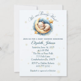 Beer op Moon Baby shower Invitation Kaart