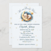 Beer op Moon Baby shower Invitation Kaart (Voorkant / Achterkant)