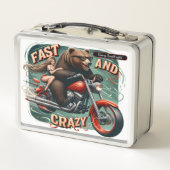 Beer op motorfiets met ruiter (Achterkant)