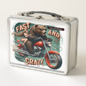 Beer op motorfiets met ruiter (Voorkant)