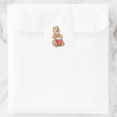 Beer op muziek met drum ronde sticker (Tas)