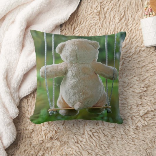 Beer op schommel vanaf de rug. kussen (Deken)