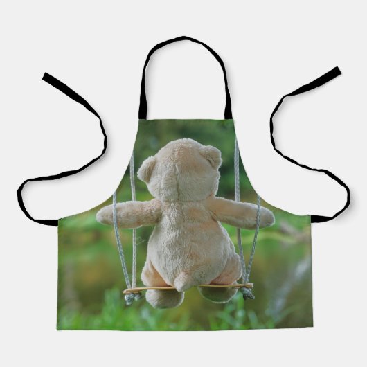 Beer op schommel vanaf de rug. schort (Voorkant)