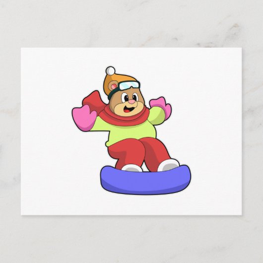 Beer op snowboarden met snowboard briefkaart (Voorkant)