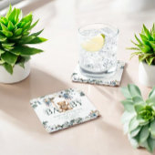 Beer op Swing Sage Green Neutral Baby shower Kartonnen Onderzetters