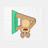 Beer op Yoga Fitness Fleece Deken (Voorkant (Horizontaal))