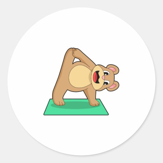 Beer op Yoga Fitness Ronde Sticker (Voorkant)