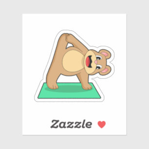 Beer op Yoga Fitness Sticker